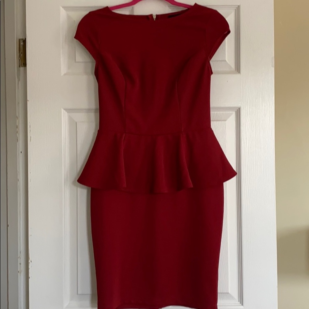 Maroon peplum dress